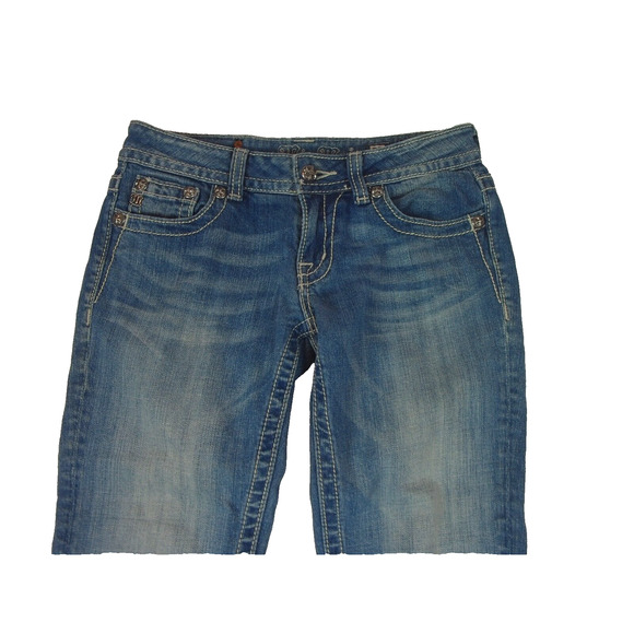 Miss Me‎ Jeans JP6048P5 Fleur De Lis Capri Rhinestone Jeans Medium Wash Size 27 - Picture 10 of 15